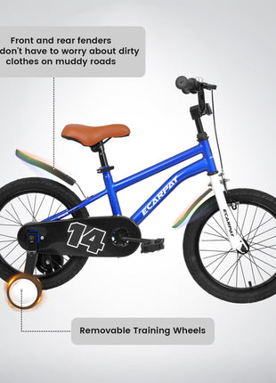 Caroeas Kids Bike for Boys & Girls Ages 3-7, 14-16 Inch Freestyle Bicycle with Training Wheels & Fenders, Pre assembled