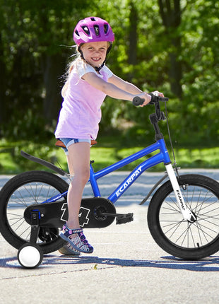 Caroeas Kids Bike for Boys & Girls Ages 3-7, 14-16 Inch Freestyle Bicycle with Training Wheels & Fenders, Pre assembled