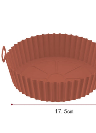 Round Air Fryer Silicone Liners Pot Airfryer Accessories | Caroeas 20 x 20 x 6.6 cm / Blue
