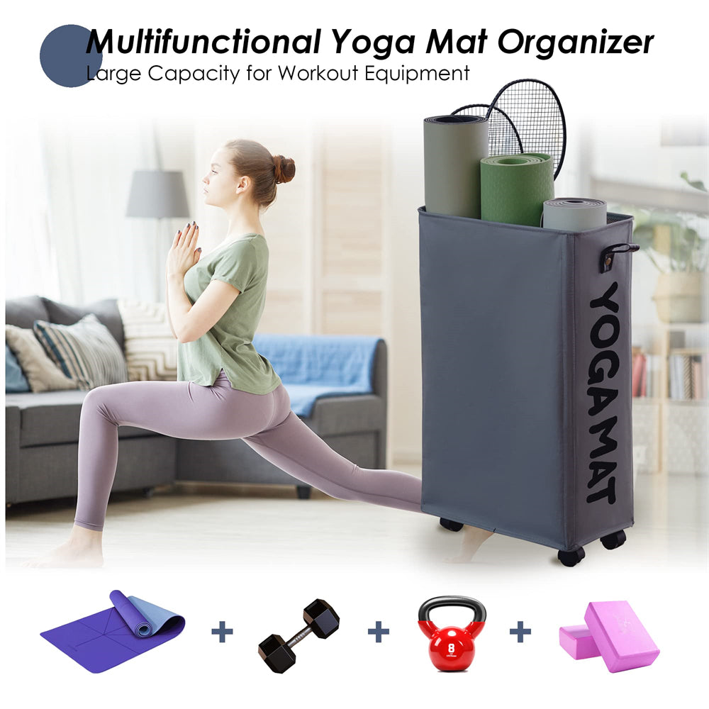 Yoga Mat Storage Rack Fabric Folding Laundry Storage Bag Equipment
